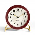 Arne Jacobsen Station 43676 table clock burgundy